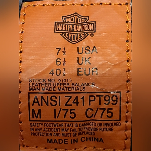 Harley-Davidson size 7½ M black boots - Picture 11 of 12